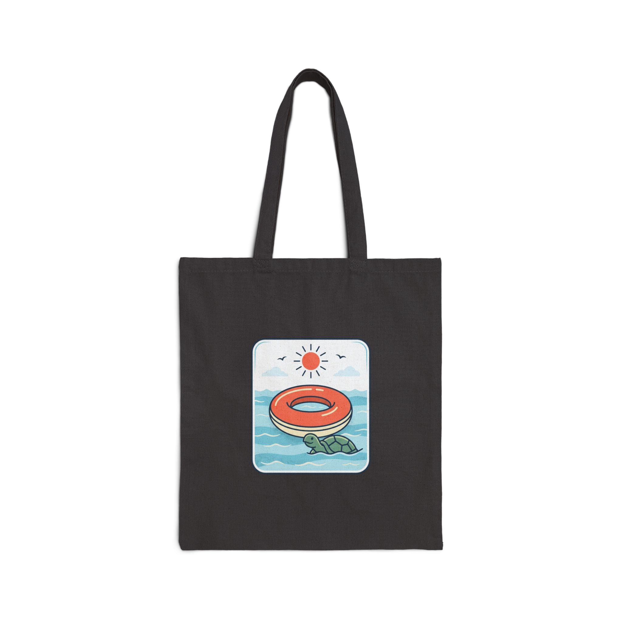 Sunny Retro Floatie Tote, summer aesthetic | coastal vibes, hand-drawn canvas tote
